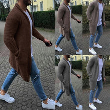 Load image into Gallery viewer, Men Cardigan Sweater Men Long Sleeve Solid Sweater Coat Winter Autumn Slim Fit Overcoats Cardigans Knitwears Knitted Streetwears