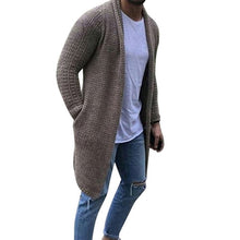 Load image into Gallery viewer, Men Cardigan Sweater Men Long Sleeve Solid Sweater Coat Winter Autumn Slim Fit Overcoats Cardigans Knitwears Knitted Streetwears