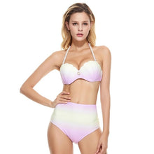 Load image into Gallery viewer, High Waist Bikini Mermaid Shell Bra Swimwear Women Halter Neck Swimsuit Brazilian Biquini Push Up Bathing Suit New Tankini