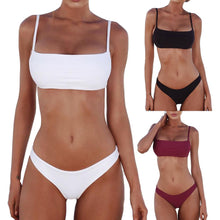 Load image into Gallery viewer, 2020 Women Sexy Solid Color Women Strap Top Padded Bra High Waist Panties Bikini Swimwear Set