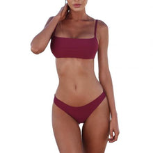 Load image into Gallery viewer, 2020 Women Sexy Solid Color Women Strap Top Padded Bra High Waist Panties Bikini Swimwear Set