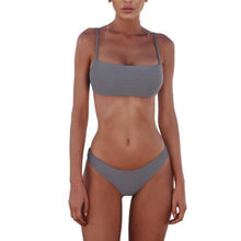 Load image into Gallery viewer, 2020 Women Sexy Solid Color Women Strap Top Padded Bra High Waist Panties Bikini Swimwear Set